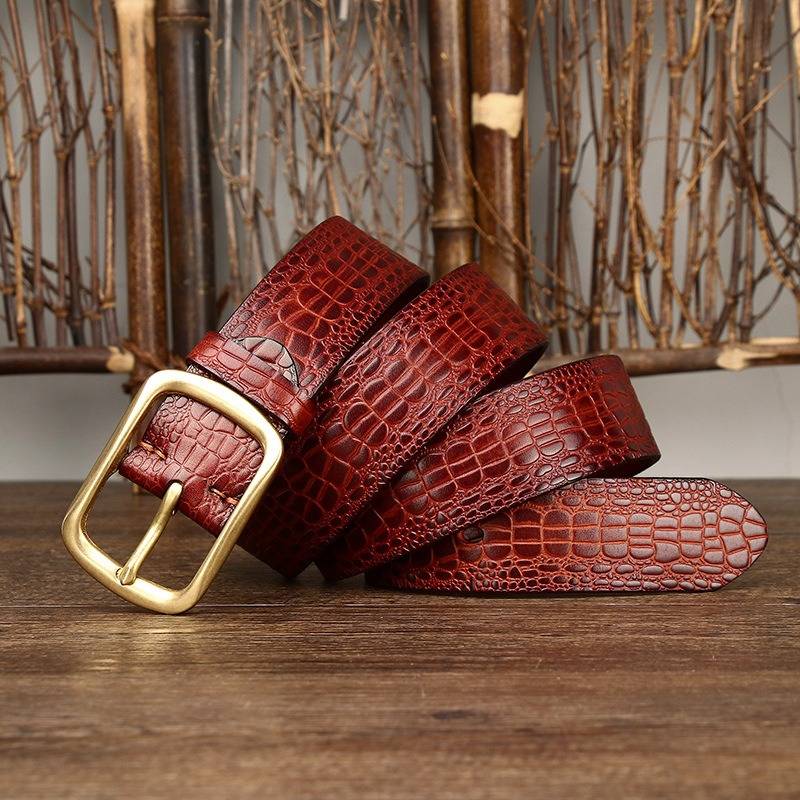 Men's crocodile belt