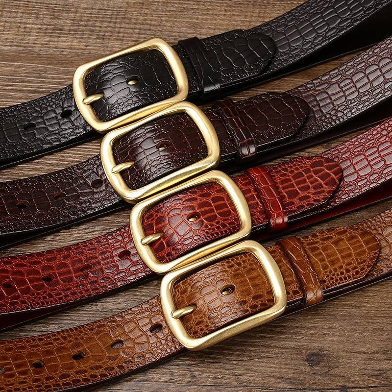 Men's crocodile belt