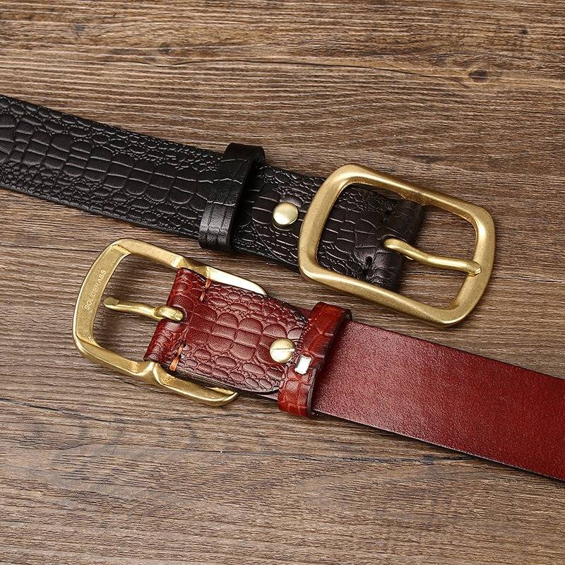 Men's crocodile belt