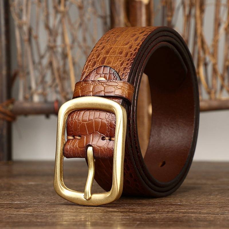 Men's crocodile belt