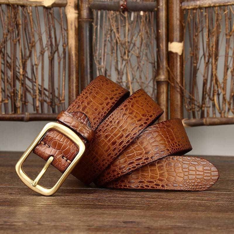 Men's crocodile belt