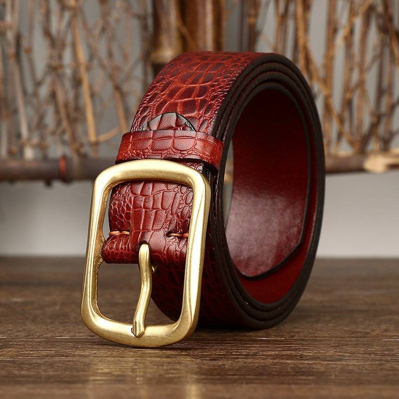 Men's crocodile belt