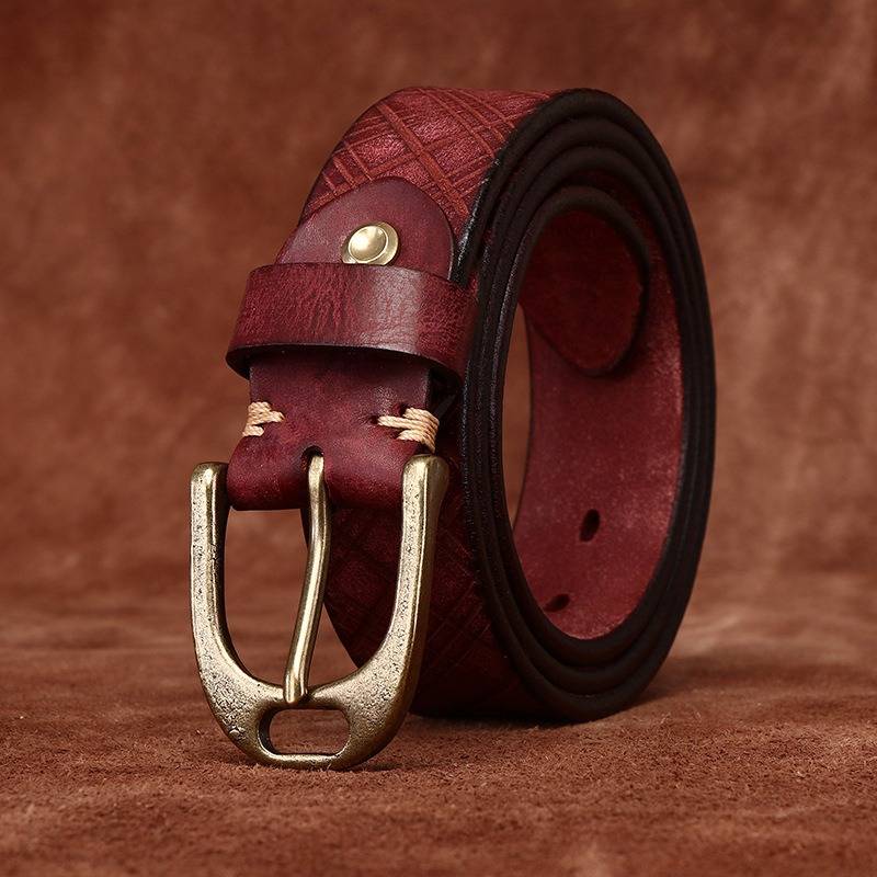 Men's embossed belt