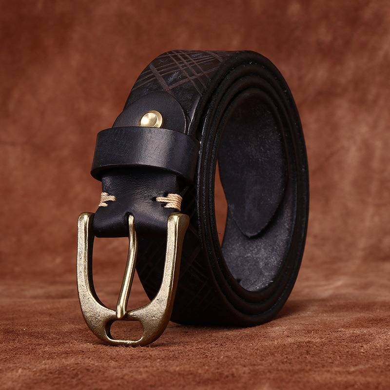 Men's embossed belt