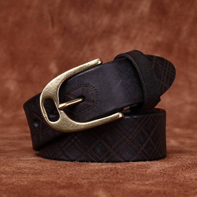 Men's embossed belt