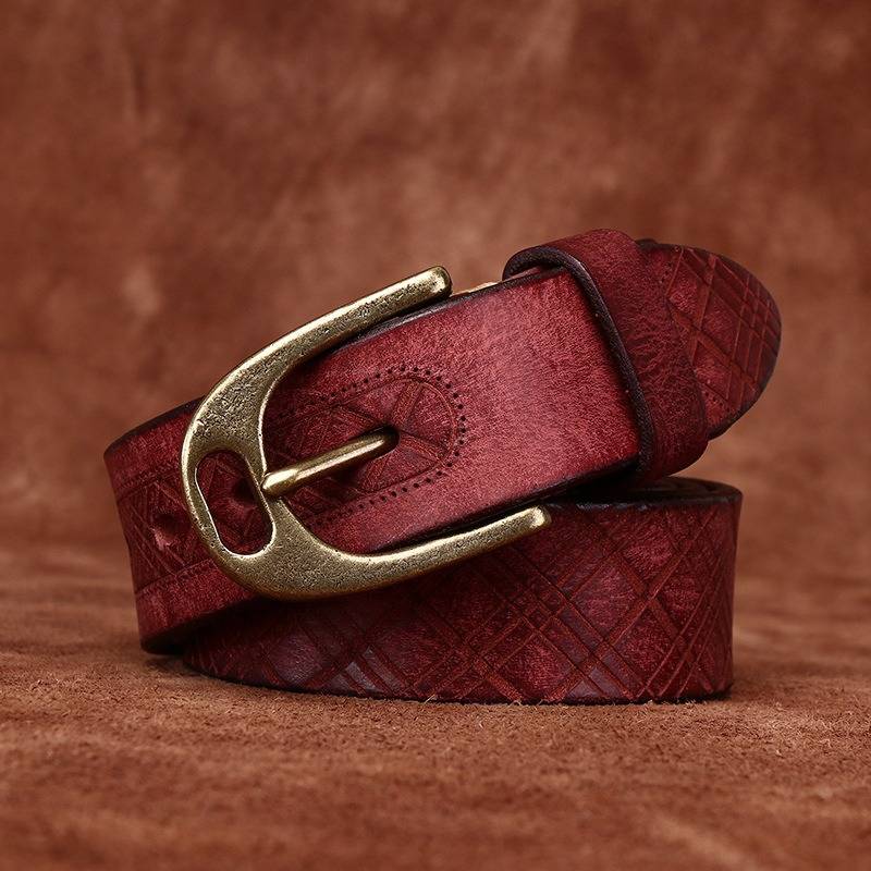 Men's embossed belt