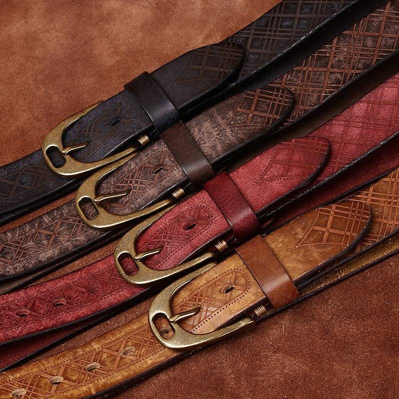 Men's embossed belt