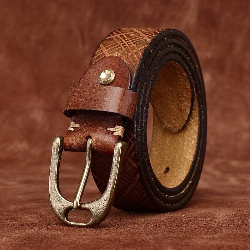 Men's embossed belt