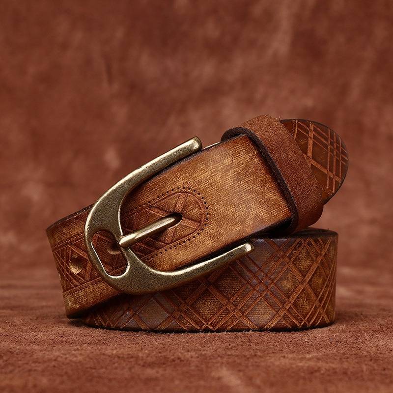 Men's embossed belt