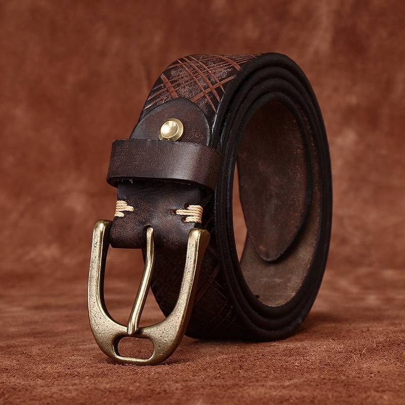 Men's embossed belt