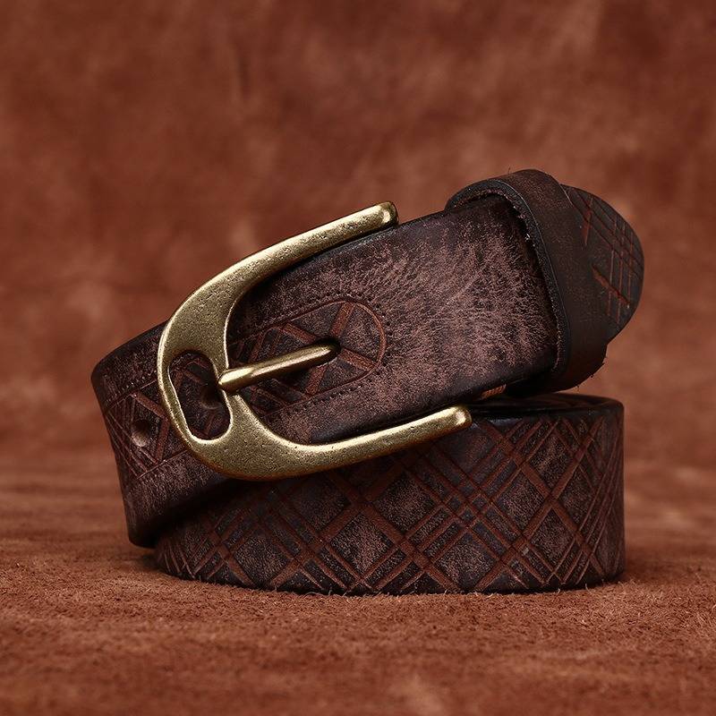 Men's embossed belt