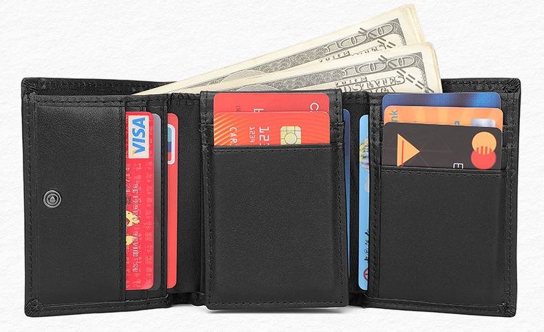 black mens trifold wallet