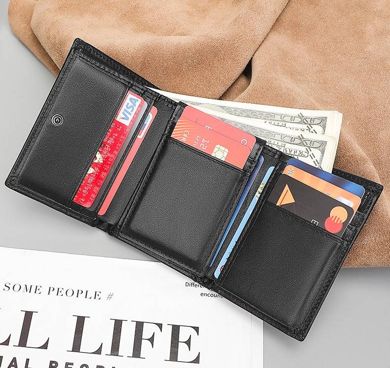 black mens trifold wallet