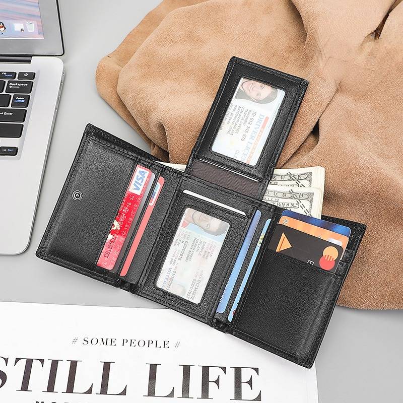 black mens trifold wallet