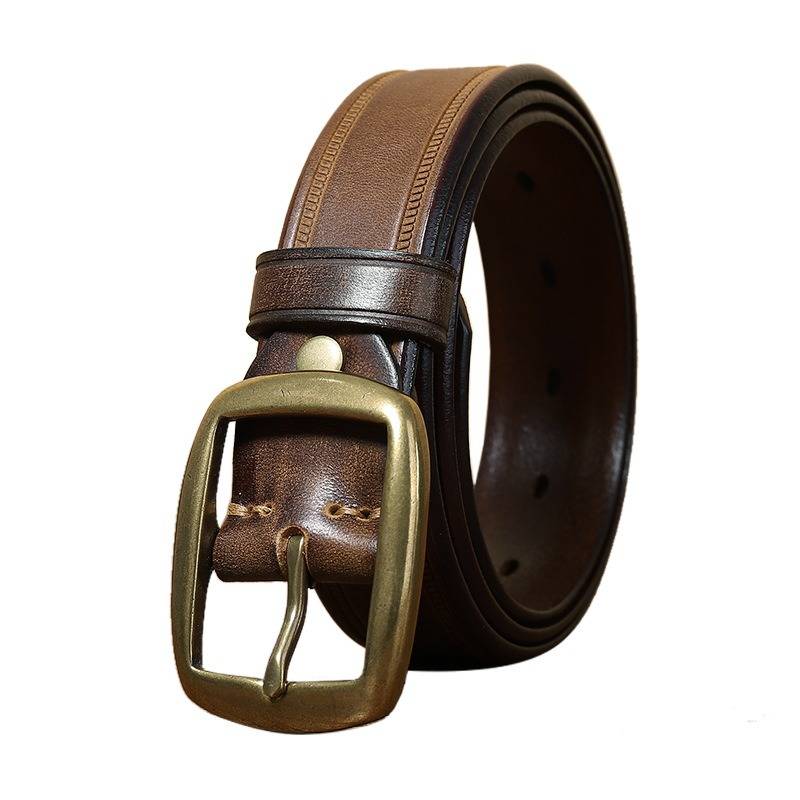 brown leather belt