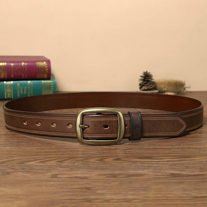 brown leather belt