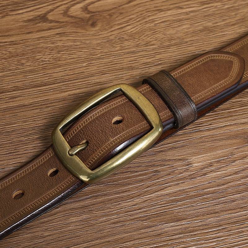 brown leather belt