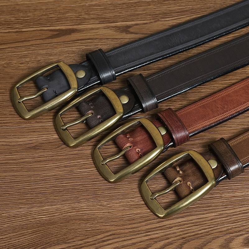 brown leather belt