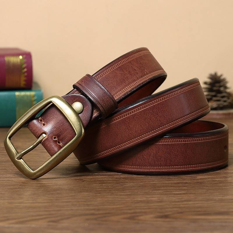 brown leather belt