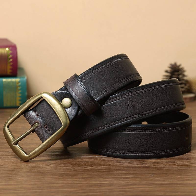 brown leather belt