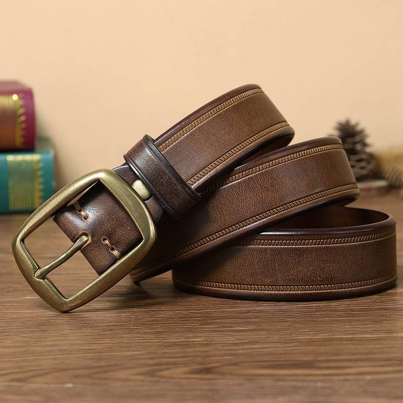 brown leather belt