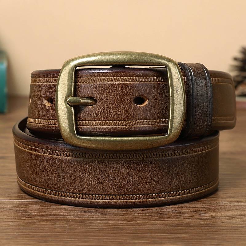 brown leather belt