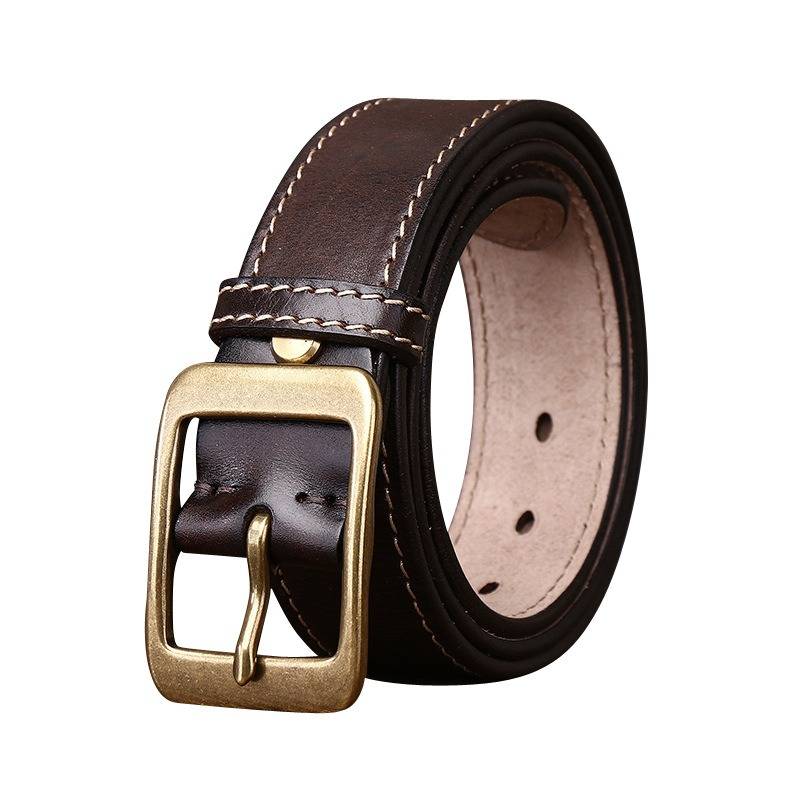 dark brown leather belt