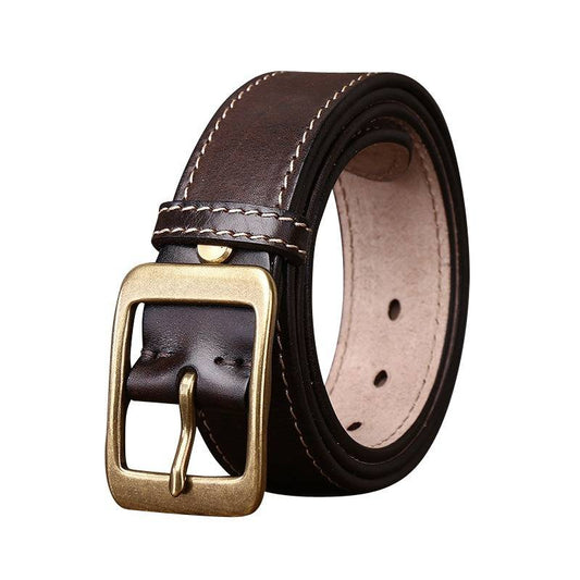 dark brown leather belt