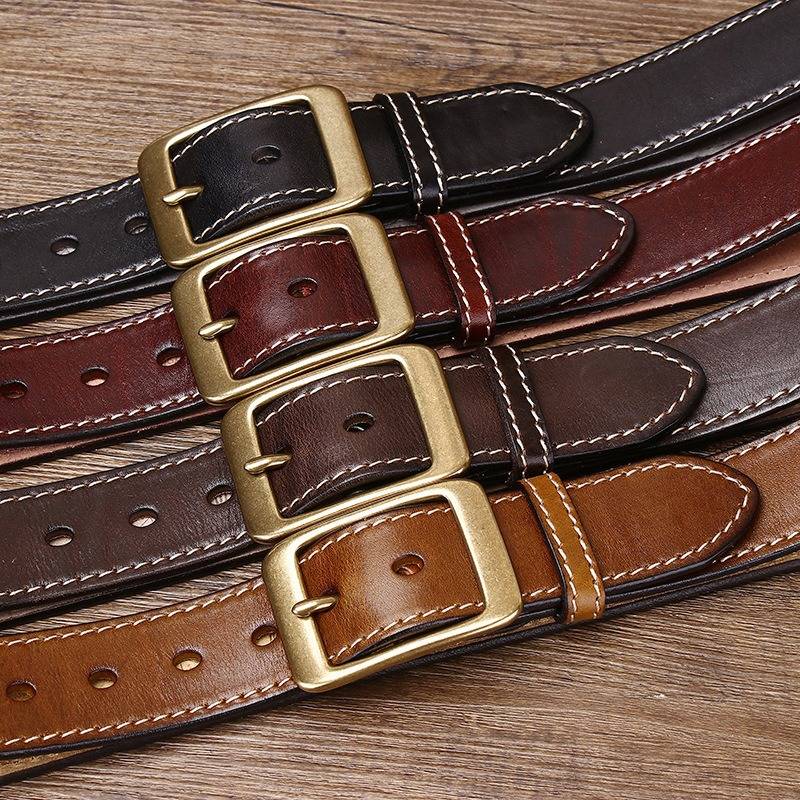 dark brown leather belt