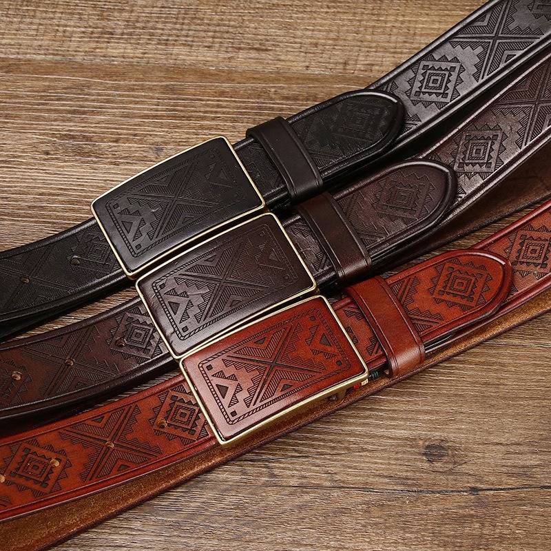 embossed mens belt