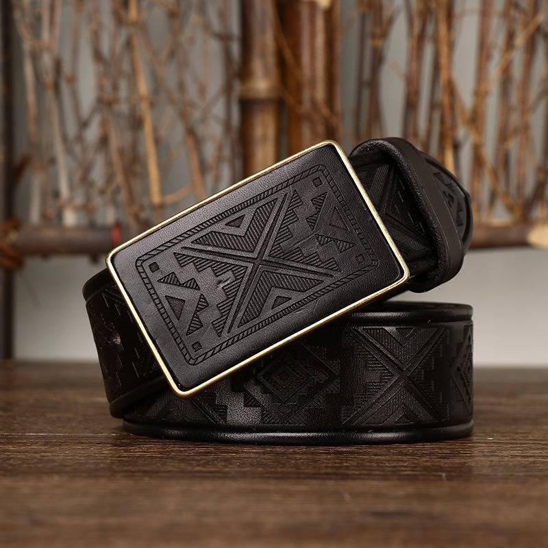 embossed mens belt