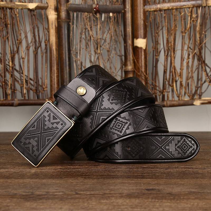 embossed mens belt