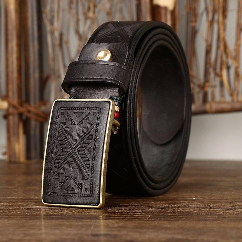 embossed mens belt