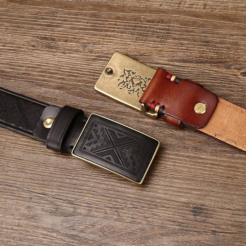 embossed mens belt