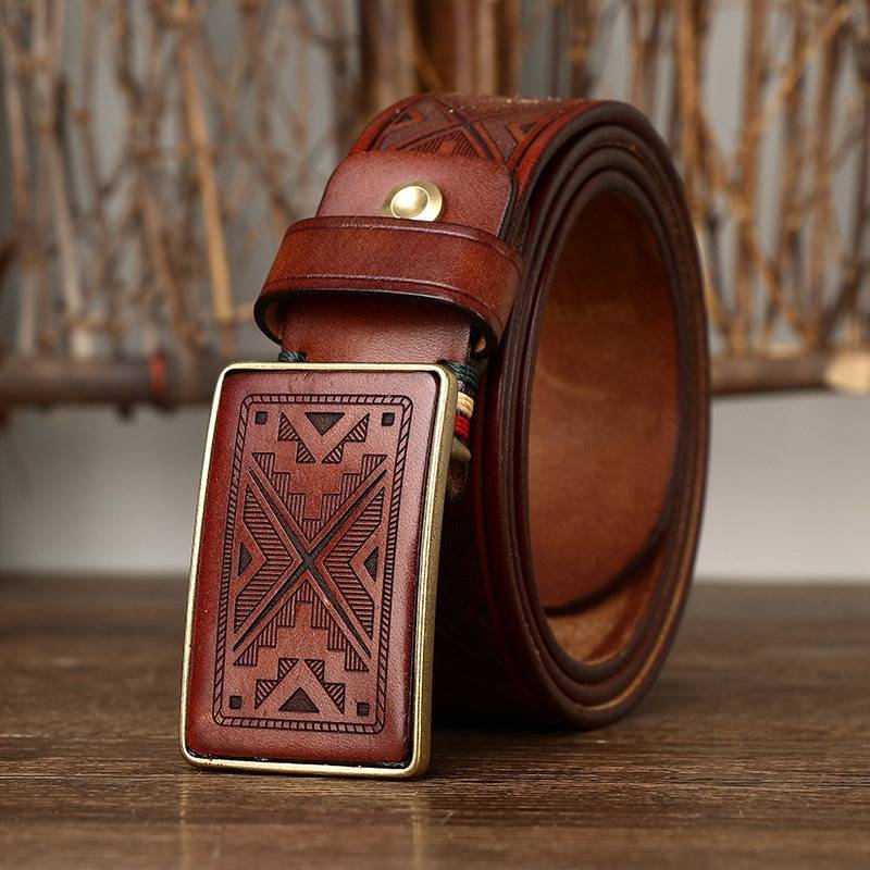 embossed mens belt
