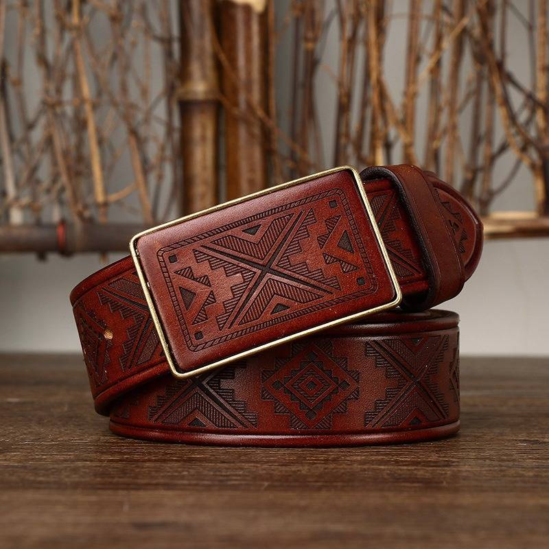 embossed mens belt
