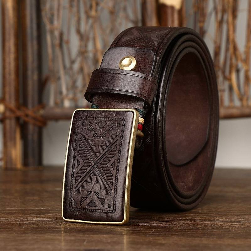 embossed mens belt