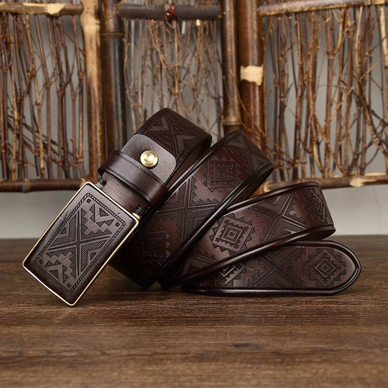 embossed mens belt
