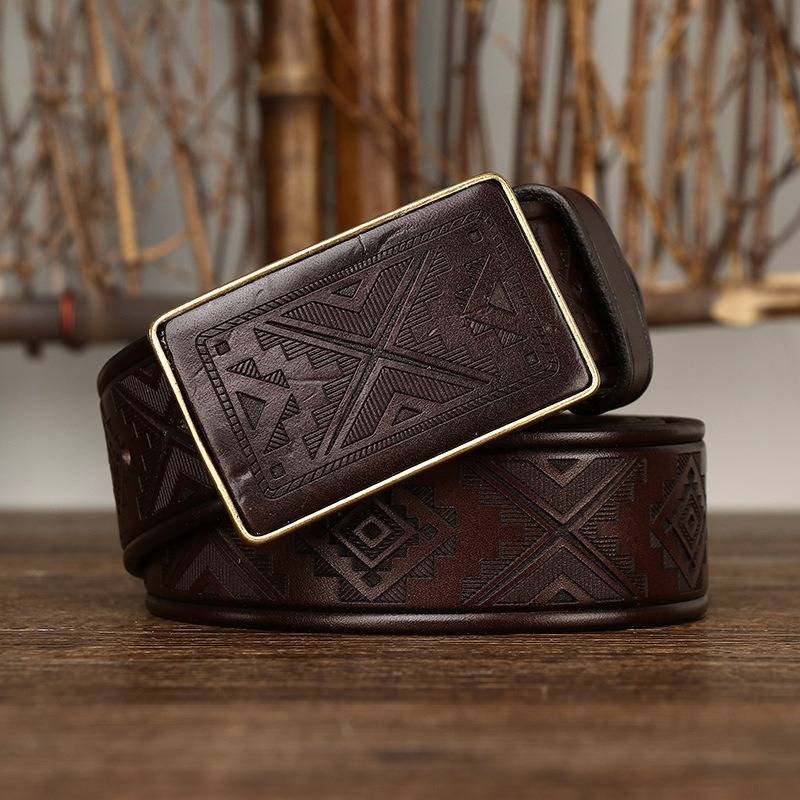 embossed mens belt