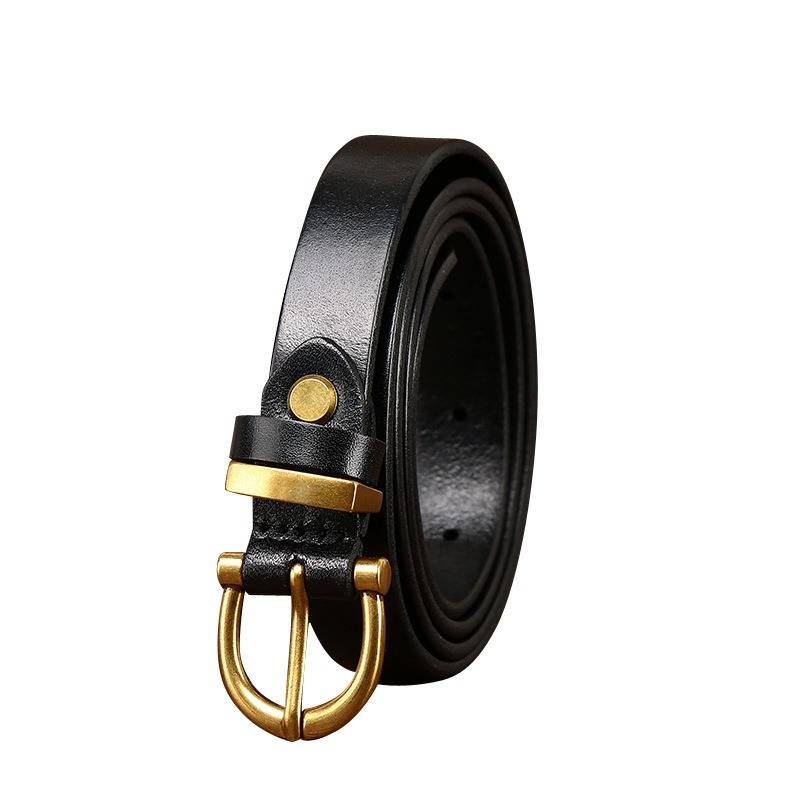 ladies black leather belt