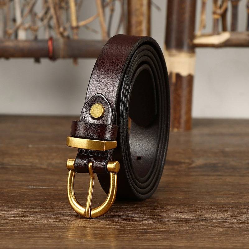 ladies black leather belt