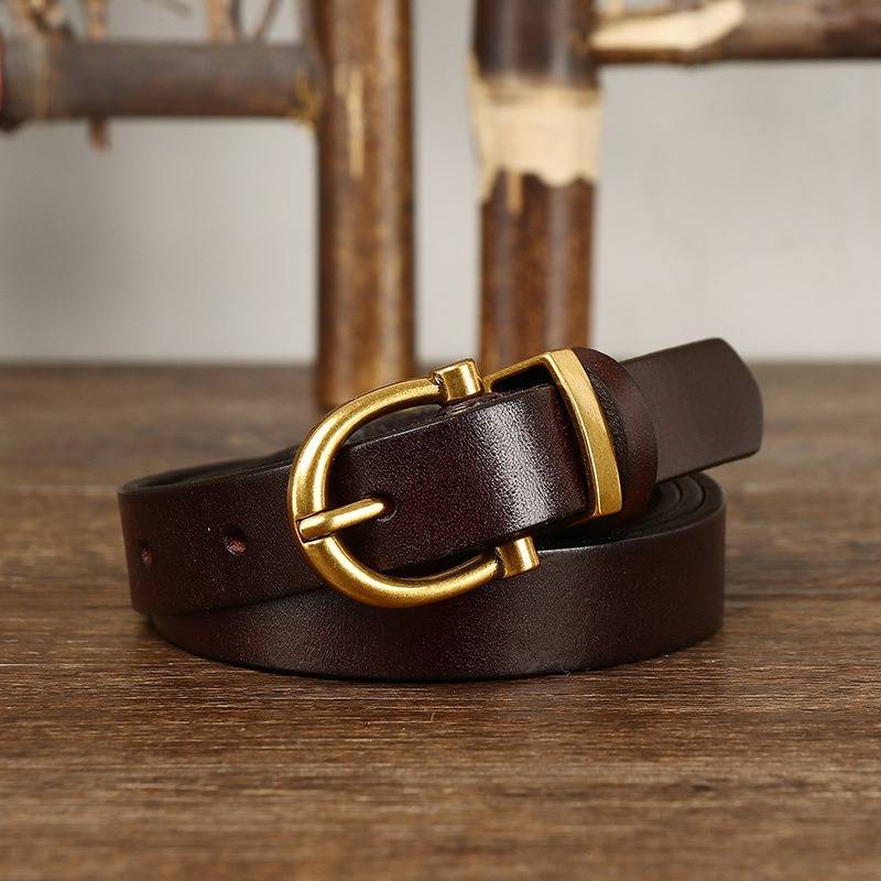 ladies black leather belt