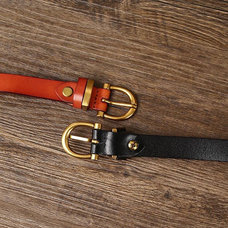ladies black leather belt