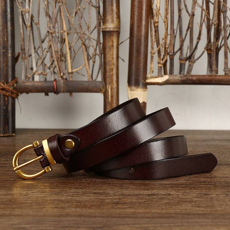 ladies black leather belt