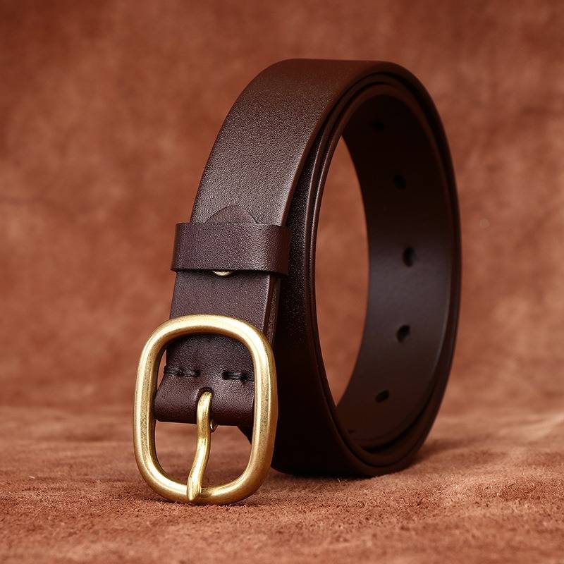 Ceinture minimaliste pour femme avec boucle en laiton massif - 2,8 cm
