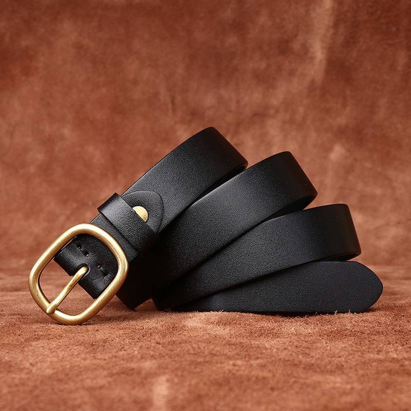Ceinture minimaliste pour femme avec boucle en laiton massif - 2,8 cm