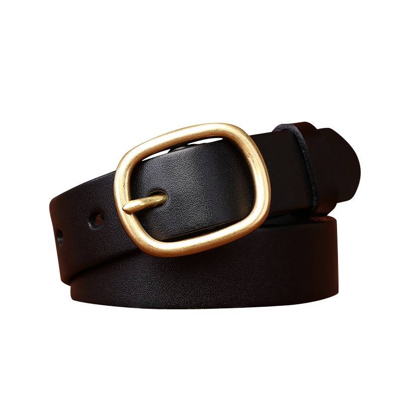 Ceinture minimaliste pour femme avec boucle en laiton massif - 2,8 cm