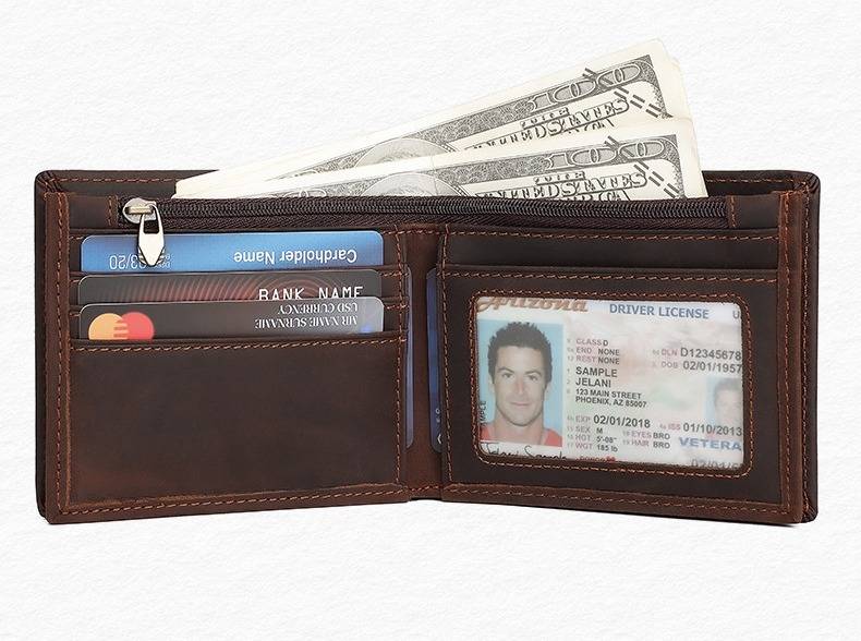 leather bifold wallet mens