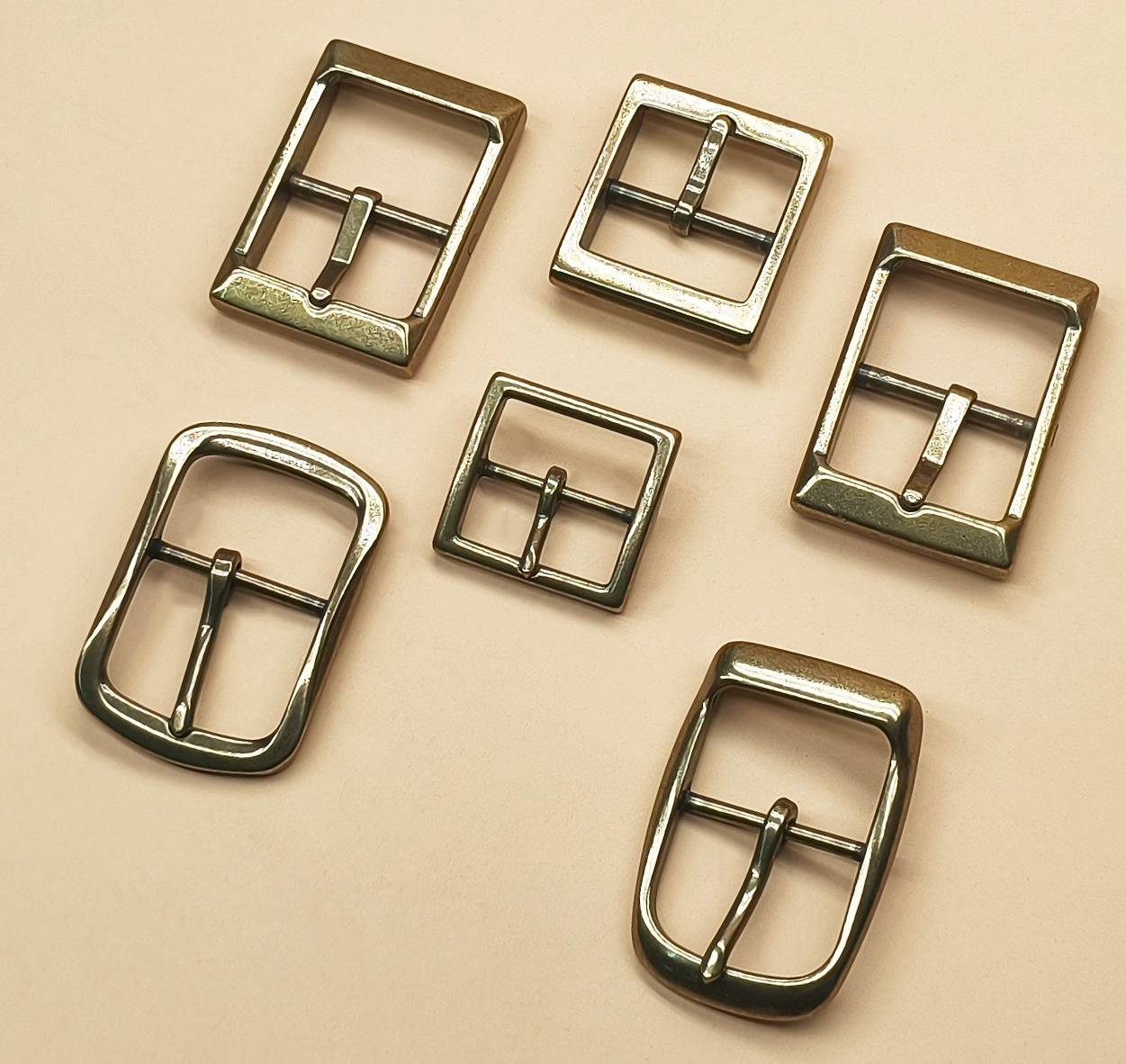 Multi-style Single Prong Solid Brass Buckle for Men-1.57"