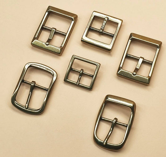 Multi-style Single Prong Solid Brass Buckle for Men-1.57"